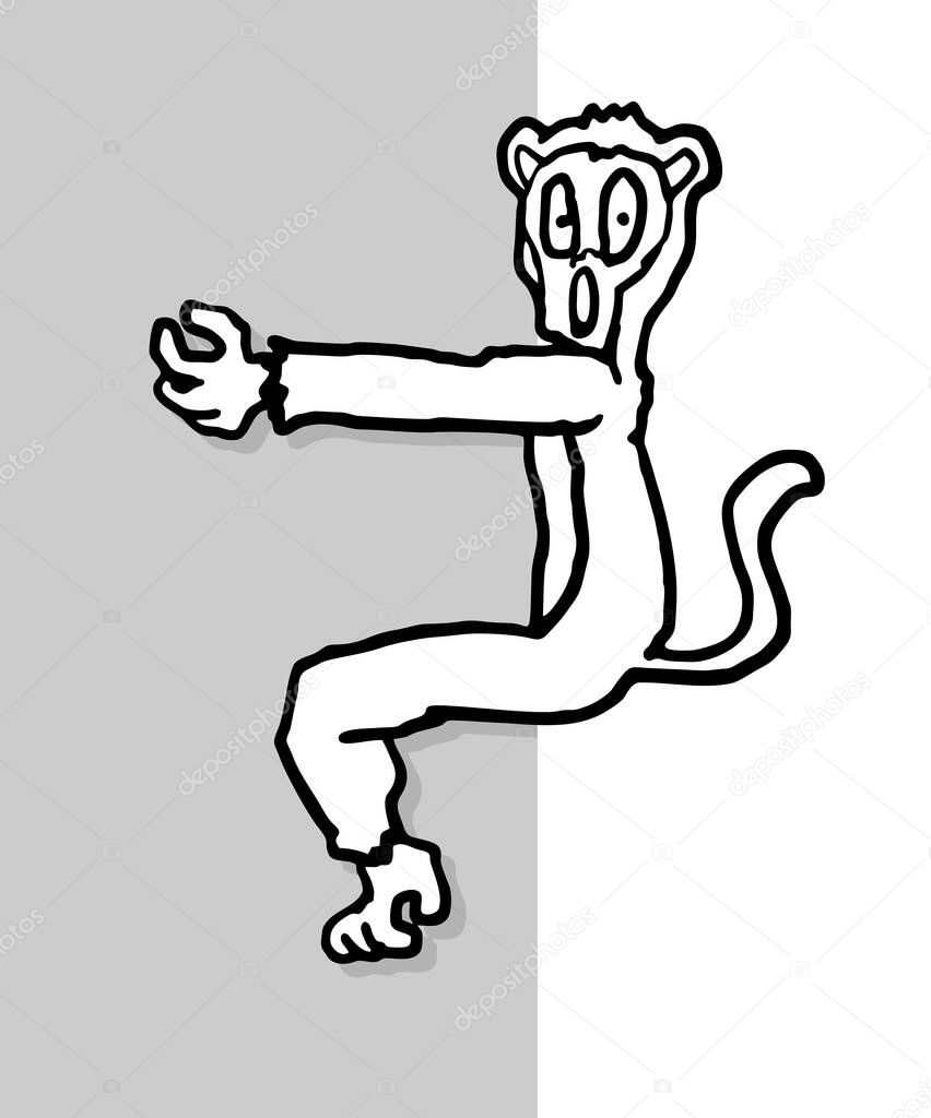 Funny monkey vector illustration