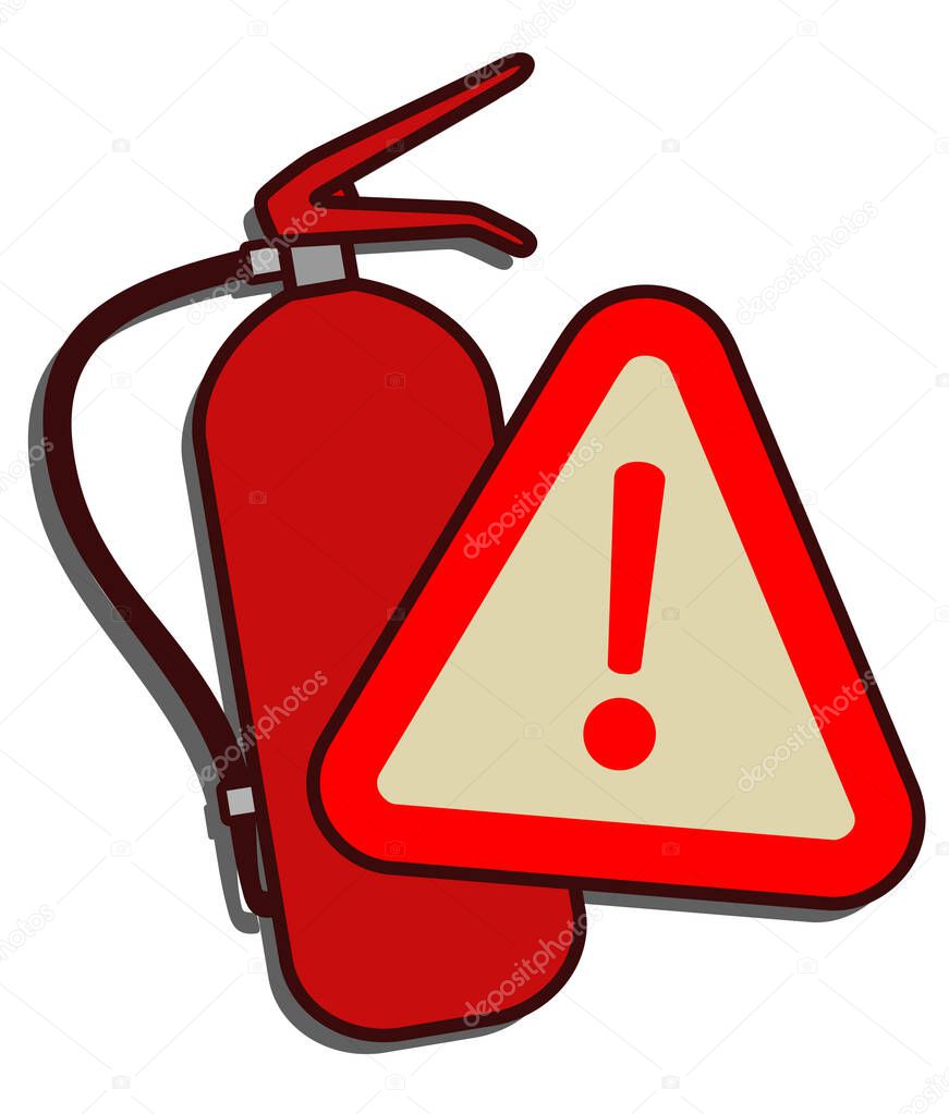 Alarm sign of fire extinguisher