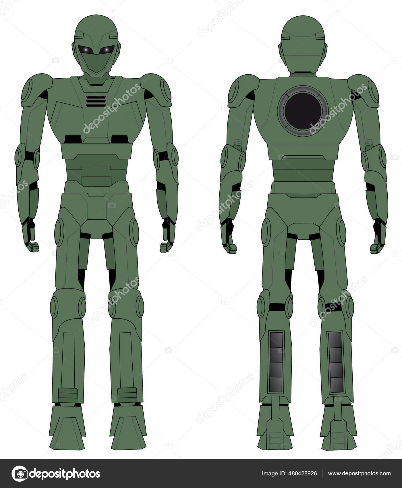 Set Alien Green White Background Stock Vector by ©RATOCA 480428926