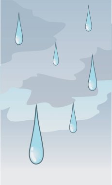 Yağmur damlaları vektör illüstrasyonu