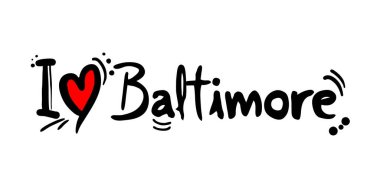 Baltimore aşk mesajı vektör illüstrasyonu