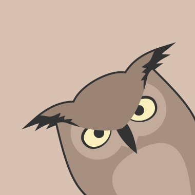 Corner owl vector illustration clipart