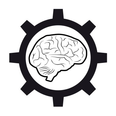 İnsan beyni ikon vektör illüstrasyonu