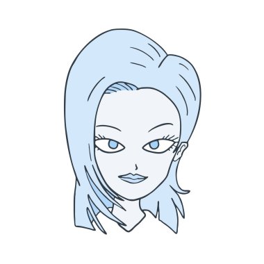 kadın baş vektör illüstrasyonu