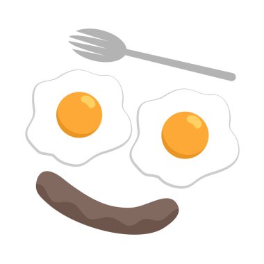 Komik kahvaltı vektörü illüstrasyonu