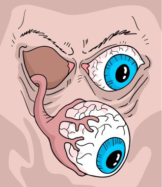 karikatür canavarı vektör çizimi