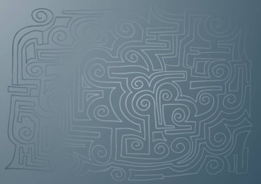 Labirent çizimi ile mavi arkaplan