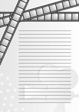 Bir sürü çizgisi olan klasik film çerçevesi  