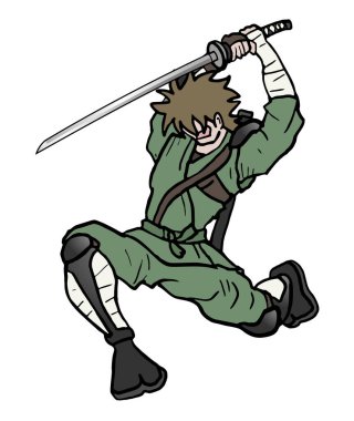 Samuray vektör çizimi 