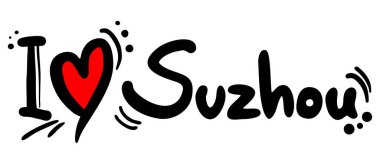 Suzhou vektör illüstrasyonunu seviyor