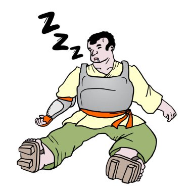 Uyuyan Adam vektör çizimi 
