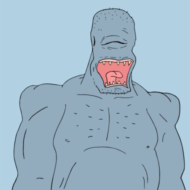 karikatür canavarı vektör çizimi