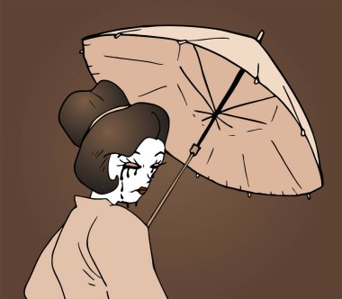 Klasik sanatsal geyşa vektör çizimi