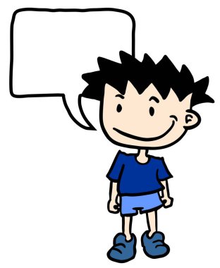 Gülümseyen çocuğun vektör çizimi