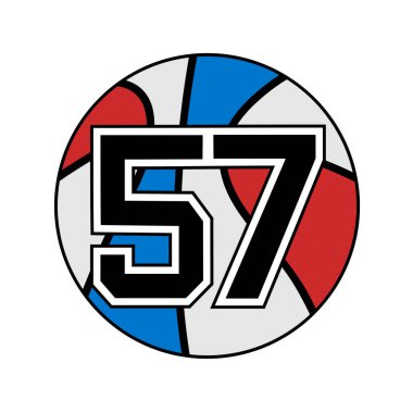 57 numaralı basketbol topu sembolü.