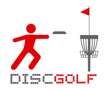 Disk golf sembolü vektör illüstrasyonu