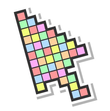 Renk pikseli imleç vektör çizimi