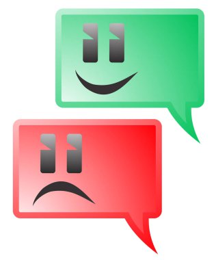 kırmızı ve yeşil Konuşma Baloncukları, vektör illüstrasyonu 