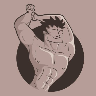 Kas sporu erkek vektör illüstrasyonu 