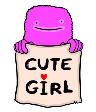 Şirin kız vektör illüstrasyonu