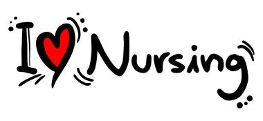 Hemşirelik aşk vektörü çizimi