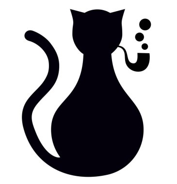 Dedektif kedi vektör illüstrasyonu