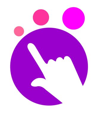 Güzel dokunmatik işaret vektör illüstrasyonu