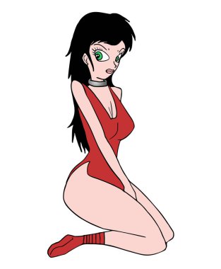 Güzel kız vektör illüstrasyonu