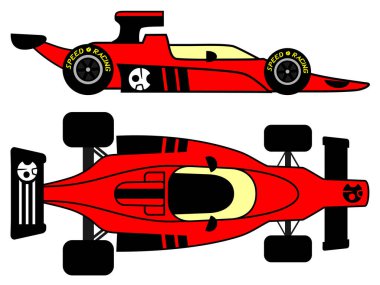 Eski kırmızı yarış arabası çizimi