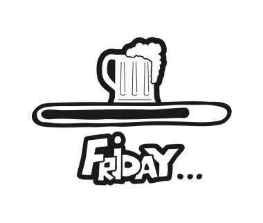 Cuma bira sembolü vektör çizimi 