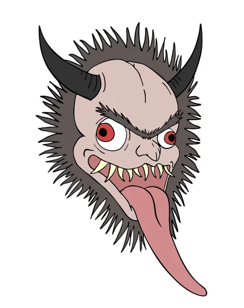 長い舌を持つ動物悪魔 — ストックベクタ