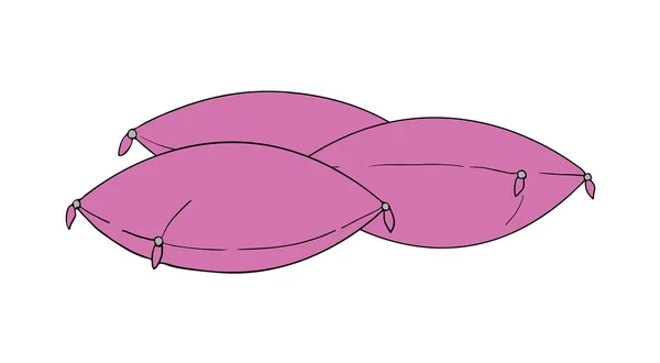 Trois Coussins Dessinent Illustration Vectorielle — Image vectorielle