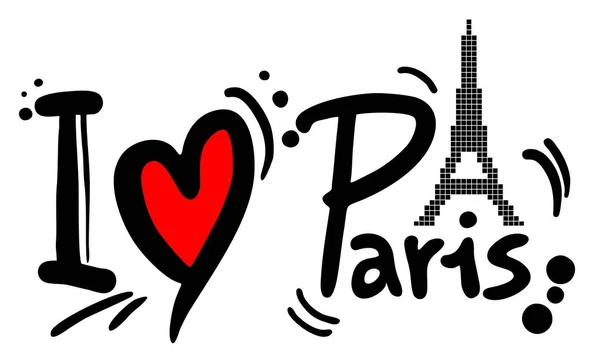 Paris Love Vector Illustration — Image vectorielle