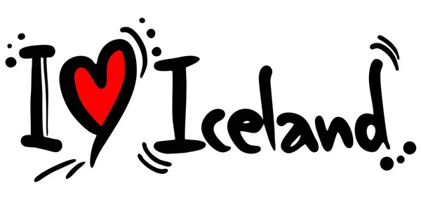Love Iceland Vector Illustration — Stock Vector