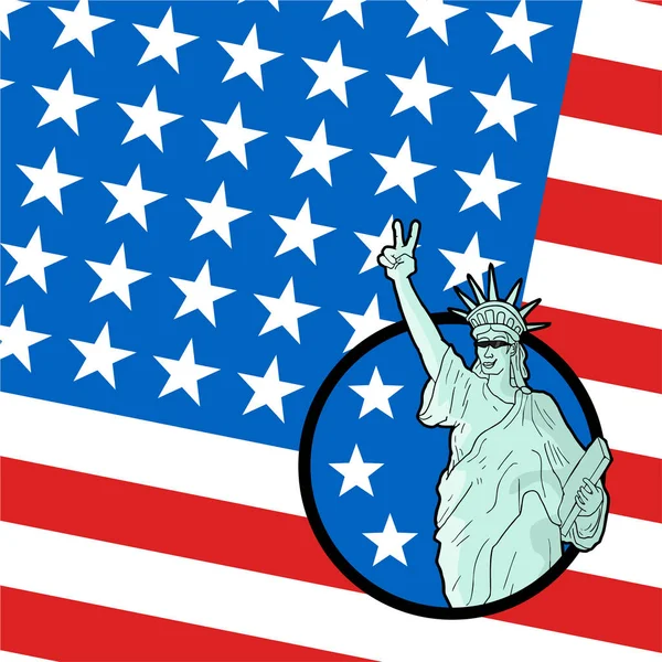 Bandiera Patriota Americana Originale — Vettoriale Stock