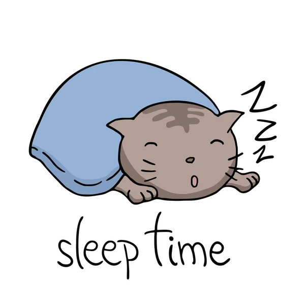 Dormir Gato Vector Ilustración — Vector de stock