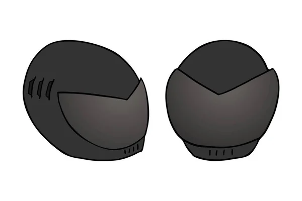 Casque Noir Style Dessin Main — Image vectorielle