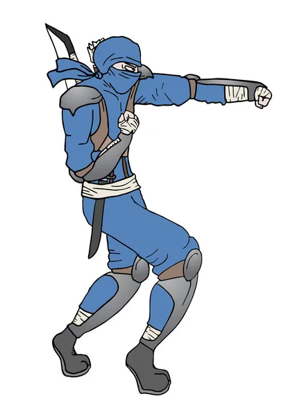 Ninja Vektör Çizimini Yumrukla — Stok Vektör