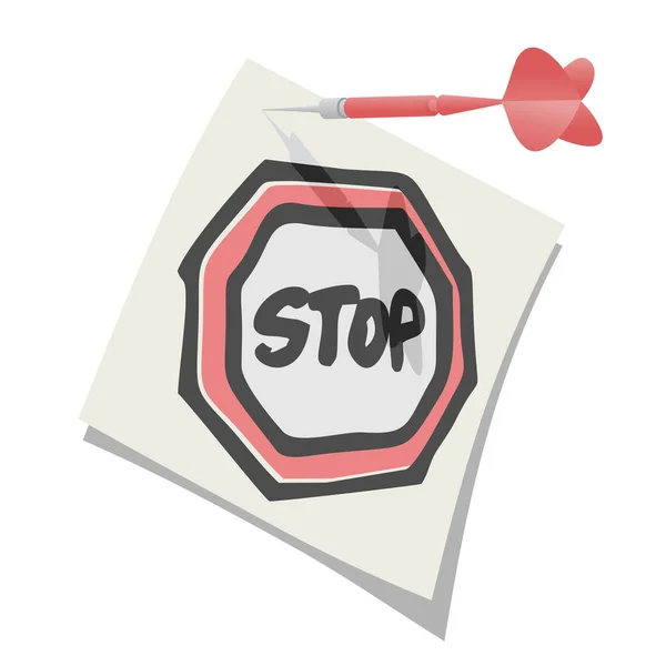 Notatka Papierowa Znakiem Stopu — Wektor stockowy