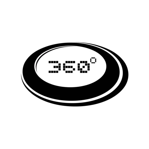 360 Degress Szimbólum Vektor Illusztráció — Stock Vector