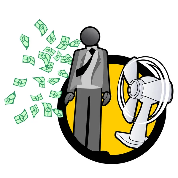 Businessman Briefcase Dollar Symbol — Vettoriale Stock