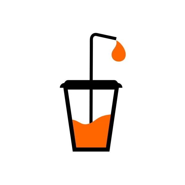 Illustration Vectorielle Icône Jus Orange — Image vectorielle