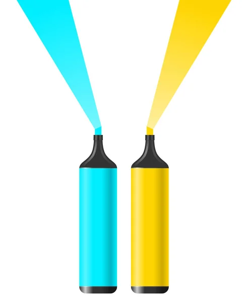 Μπλε Και Κίτρινο Μολύβι Διανυσματική Απεικόνιση — Διανυσματικό Αρχείο