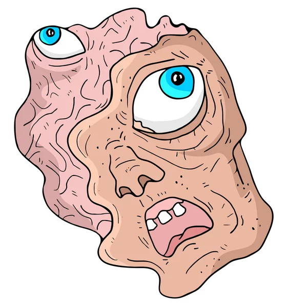 Mutant Face Vector Illustration — Stockový vektor