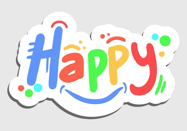 Lettering Happy Vector Illustration — Archivo Imágenes Vectoriales