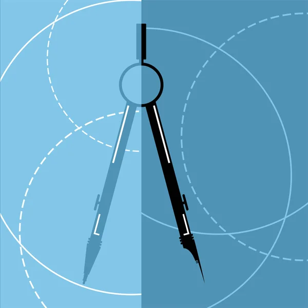 Kreativní Architektonický Kompas Ilustrace — Stockový vektor