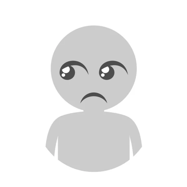 悲しい顔の表情ベクトルイラスト — ストックベクタ