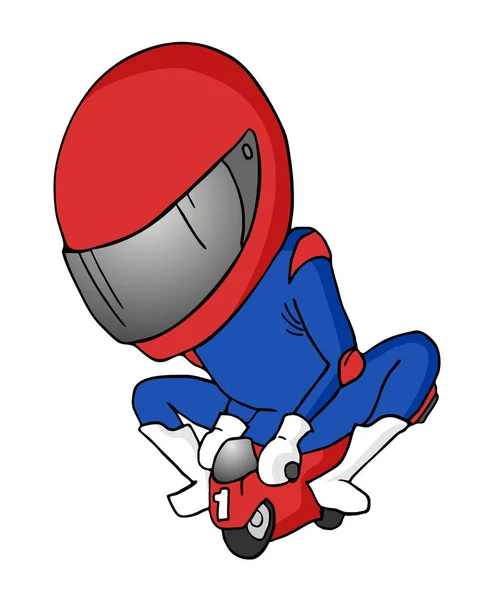 Rennsport Mini Moto Vektor Illustration — Stockvektor