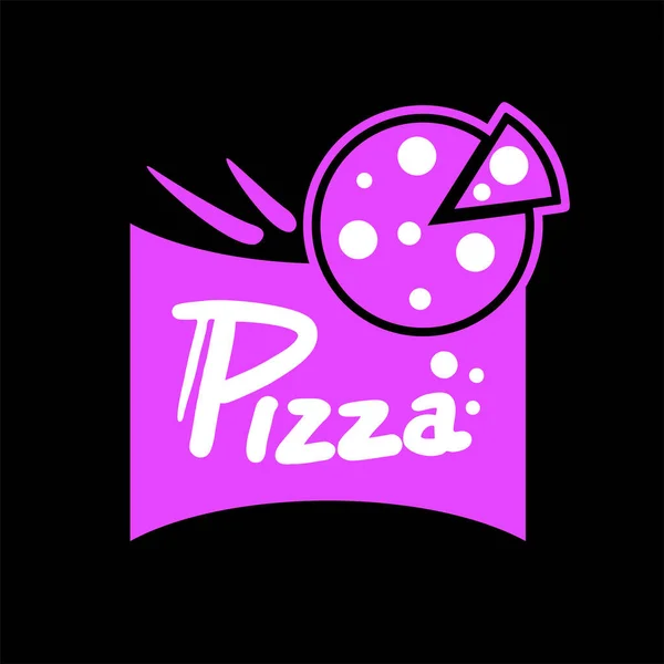 Pizza Emblem Design Vector Illustration — Stock Vector