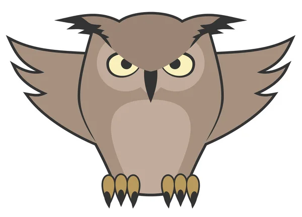 Vliegende Uil Vector Illustratie — Stockvector